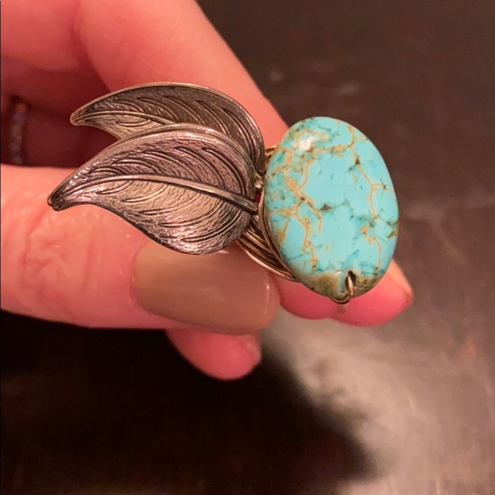 Adjustable boho turquoise ring by Robyn Rhodes